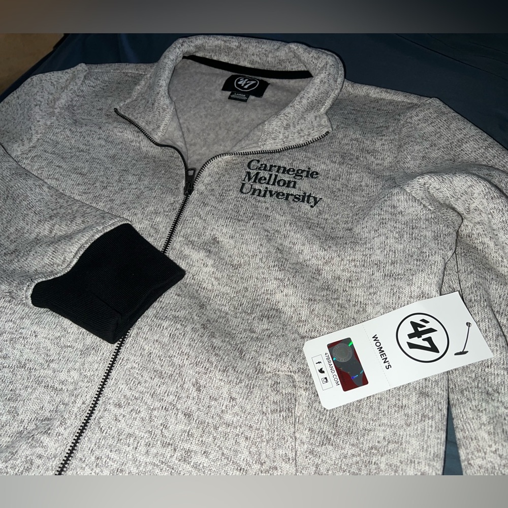 Woman’s Grey/Cream Carneige Mellon university zip up
